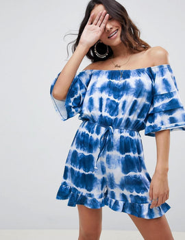 Mono One Shoulder Ruffle Mini Dress
